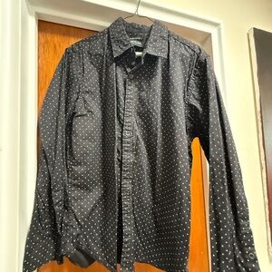 Kenneth Cole Black Shirt with White Dots